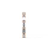 Full Eternity Wedding Band with 1.23 TCW Round & Baguette Cut Moissanite – Yellow, White, or Rose Gold