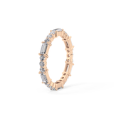 Full Eternity Wedding Band with 1.23 TCW Round & Baguette Cut Moissanite – Yellow, White, or Rose Gold