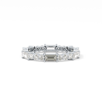 Full Eternity Wedding Band with 1.23 TCW Round & Baguette Cut Moissanite – Yellow, White, or Rose Gold