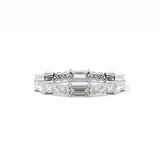 Full Eternity Wedding Band with 1.23 TCW Round & Baguette Cut Moissanite – Yellow, White, or Rose Gold