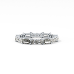Full Eternity Wedding Band with 1.23 TCW Round & Baguette Cut Moissanite – Yellow, White, or Rose Gold