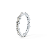 Full Eternity Wedding Band with 1.23 TCW Round & Baguette Cut Moissanite – Yellow, White, or Rose Gold