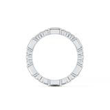 Full Eternity Wedding Band with 1.23 TCW Round & Baguette Cut Moissanite – Yellow, White, or Rose Gold