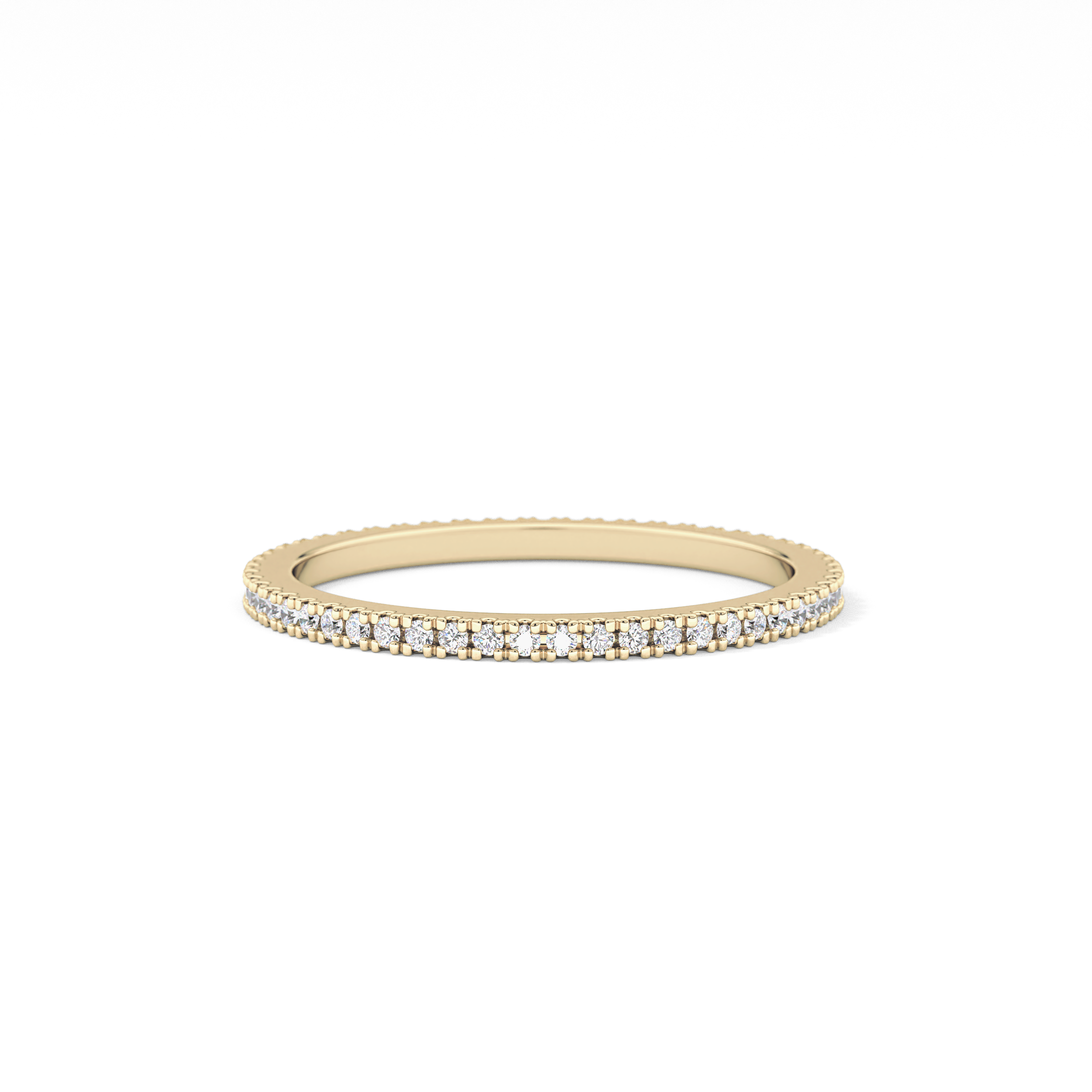 Full Eternity Wedding Band with 0.20 TCW Round Cut Moissanite – Yellow, White, or Rose Gold