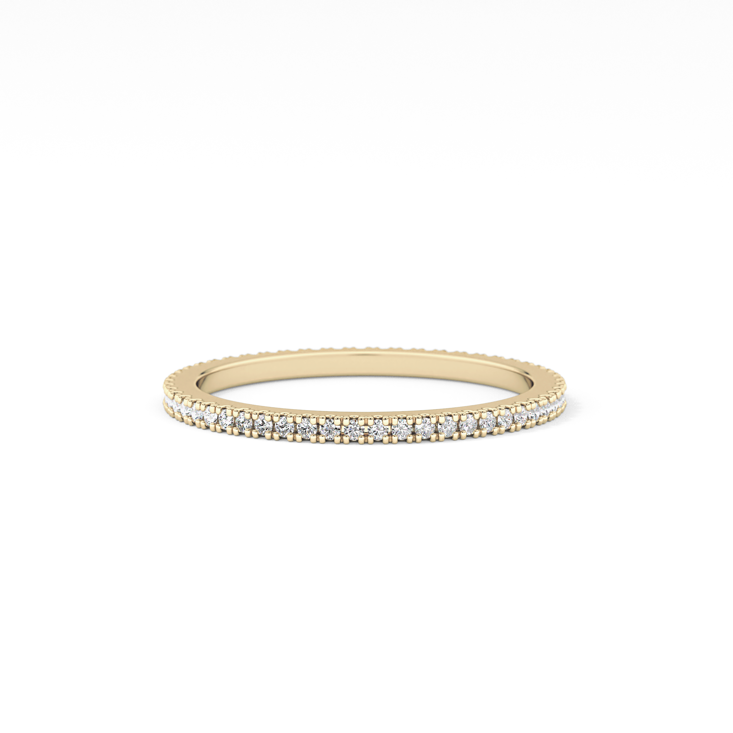 Full Eternity Wedding Band with 0.20 TCW Round Cut Moissanite – Yellow, White, or Rose Gold