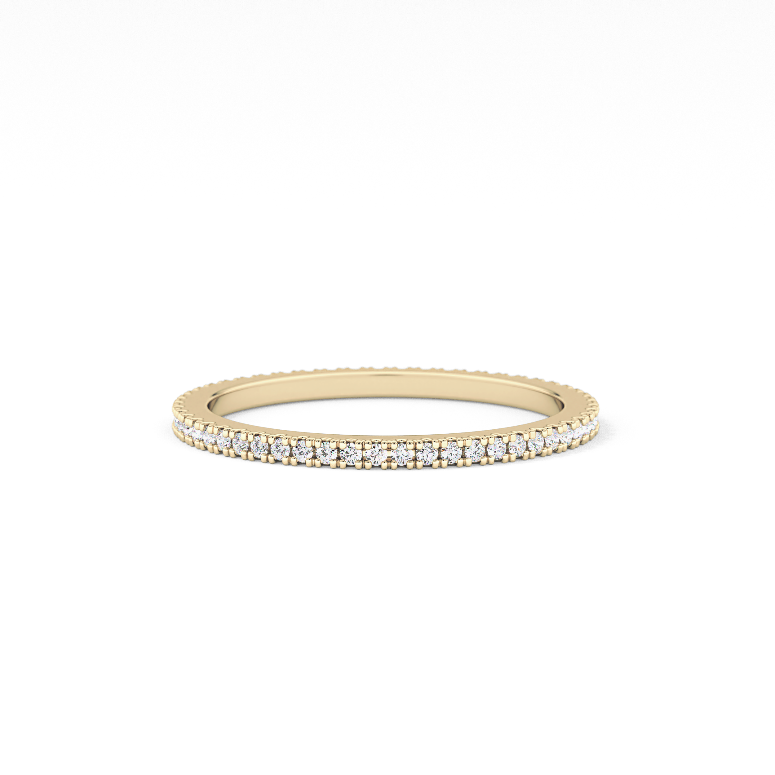 Full Eternity Wedding Band with 0.20 TCW Round Cut Moissanite – Yellow, White, or Rose Gold