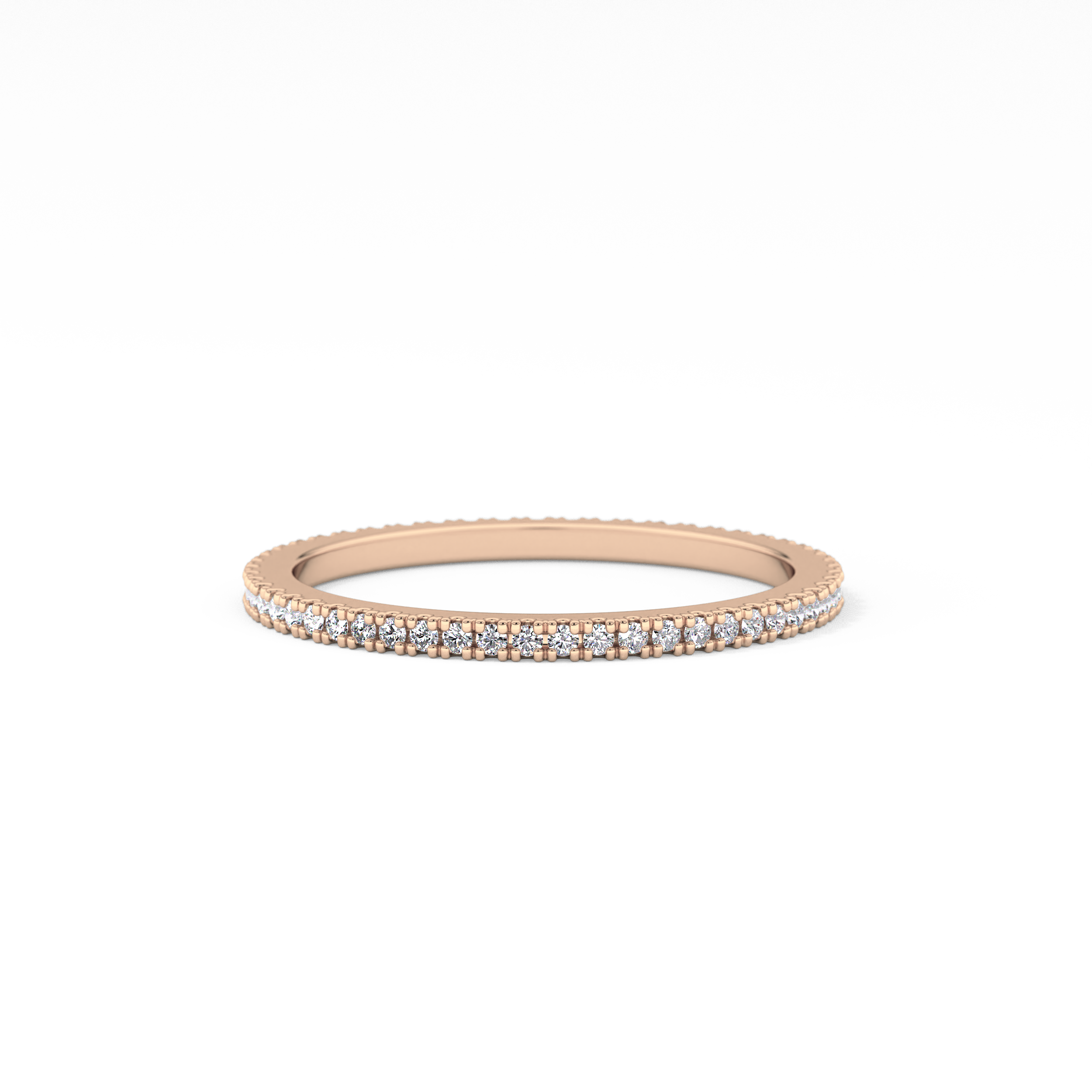 Full Eternity Wedding Band with 0.20 TCW Round Cut Moissanite – Yellow, White, or Rose Gold