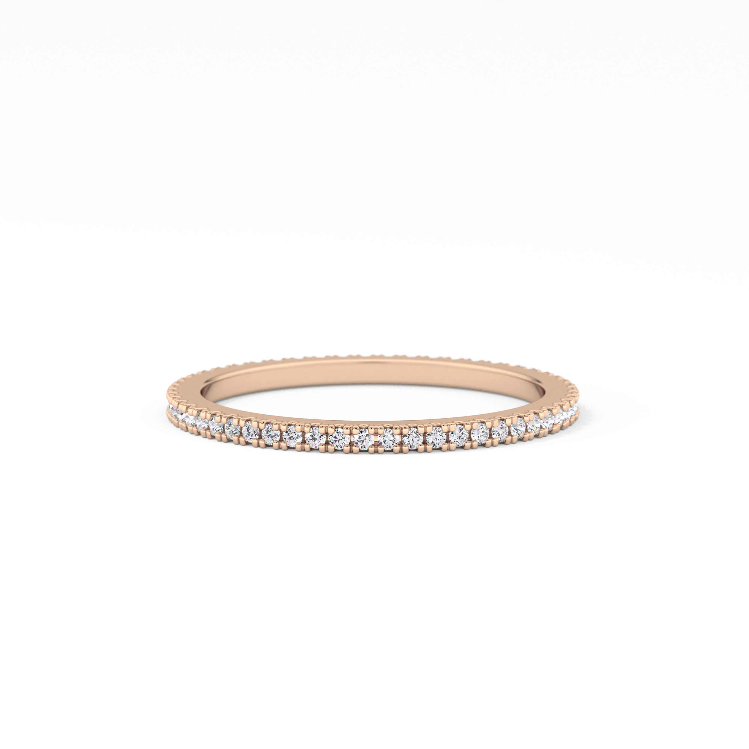 Full Eternity Wedding Band with 0.20 TCW Round Cut Moissanite – Yellow, White, or Rose Gold