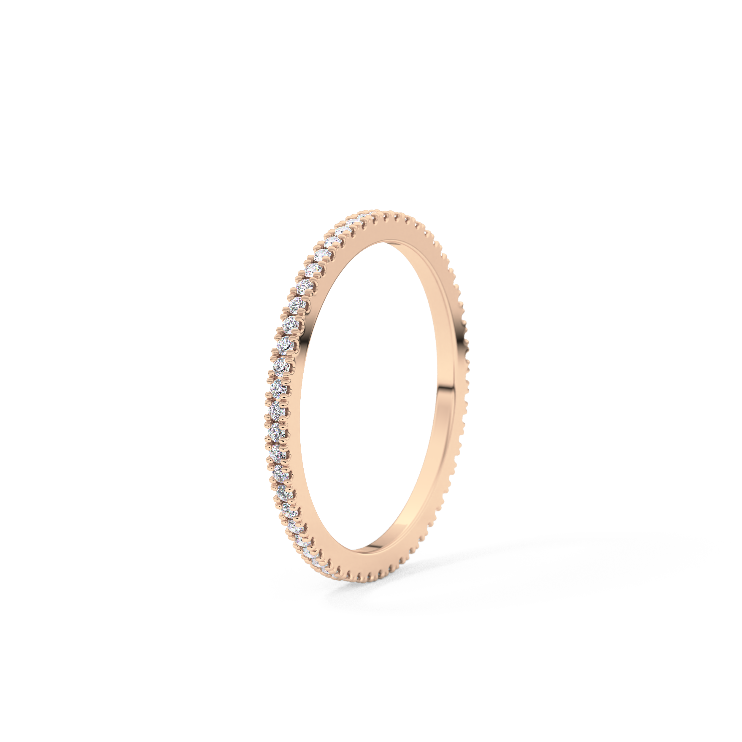 Full Eternity Wedding Band with 0.20 TCW Round Cut Moissanite – Yellow, White, or Rose Gold