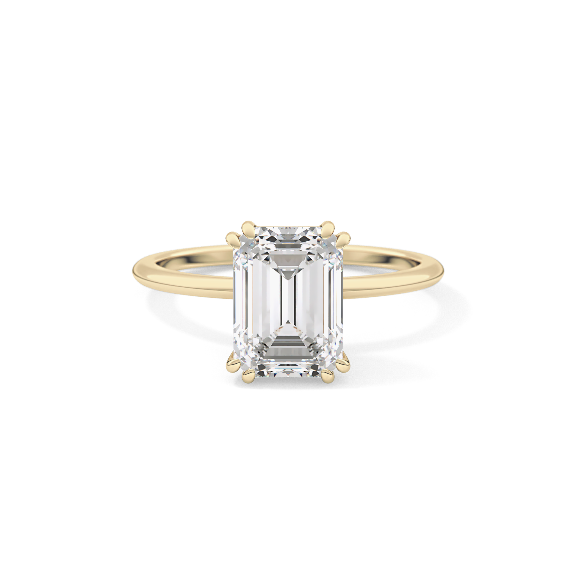 Emerald Cut 2.45 Carat Moissanite Ring – Solitaire Setting in Gold