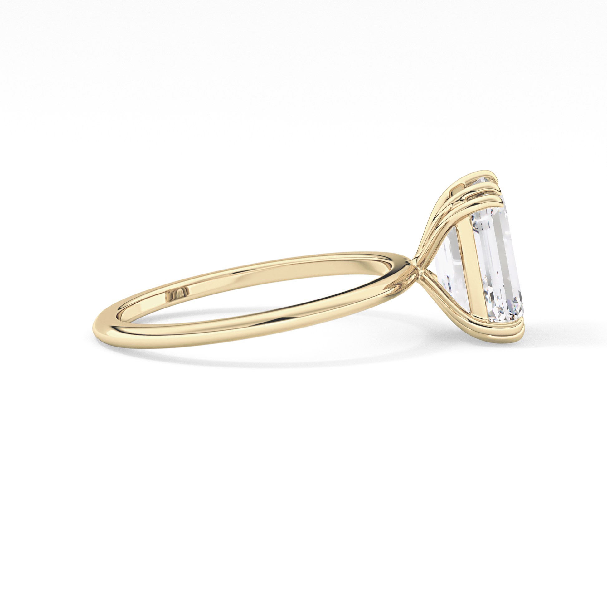 Emerald Cut 2.45 Carat Moissanite Ring – Solitaire Setting in Gold