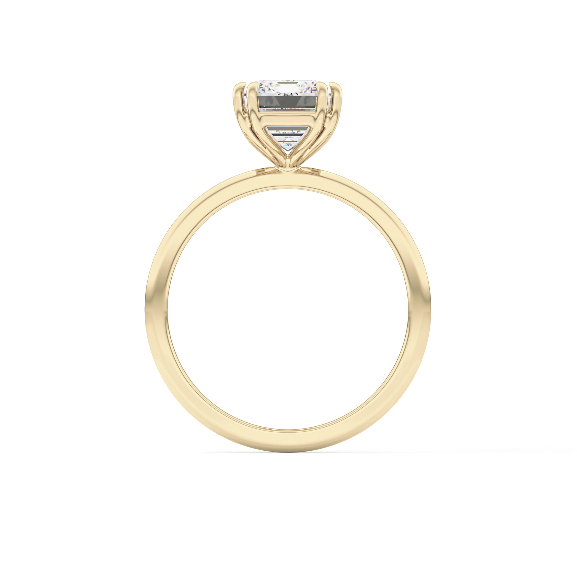 Emerald Cut 2.45 Carat Moissanite Ring – Solitaire Setting in Gold