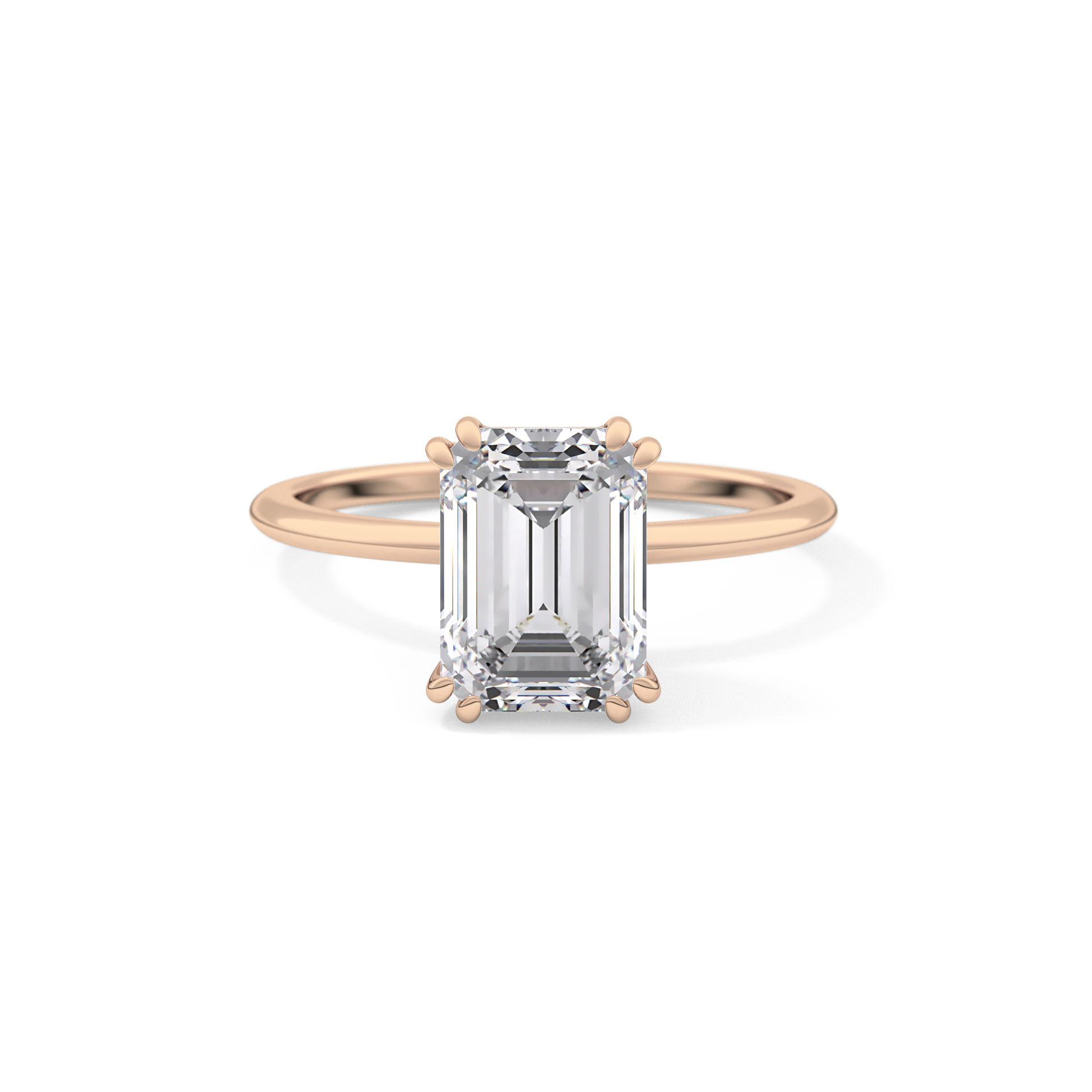 Emerald Cut 2.45 Carat Moissanite Ring – Solitaire Setting in Gold