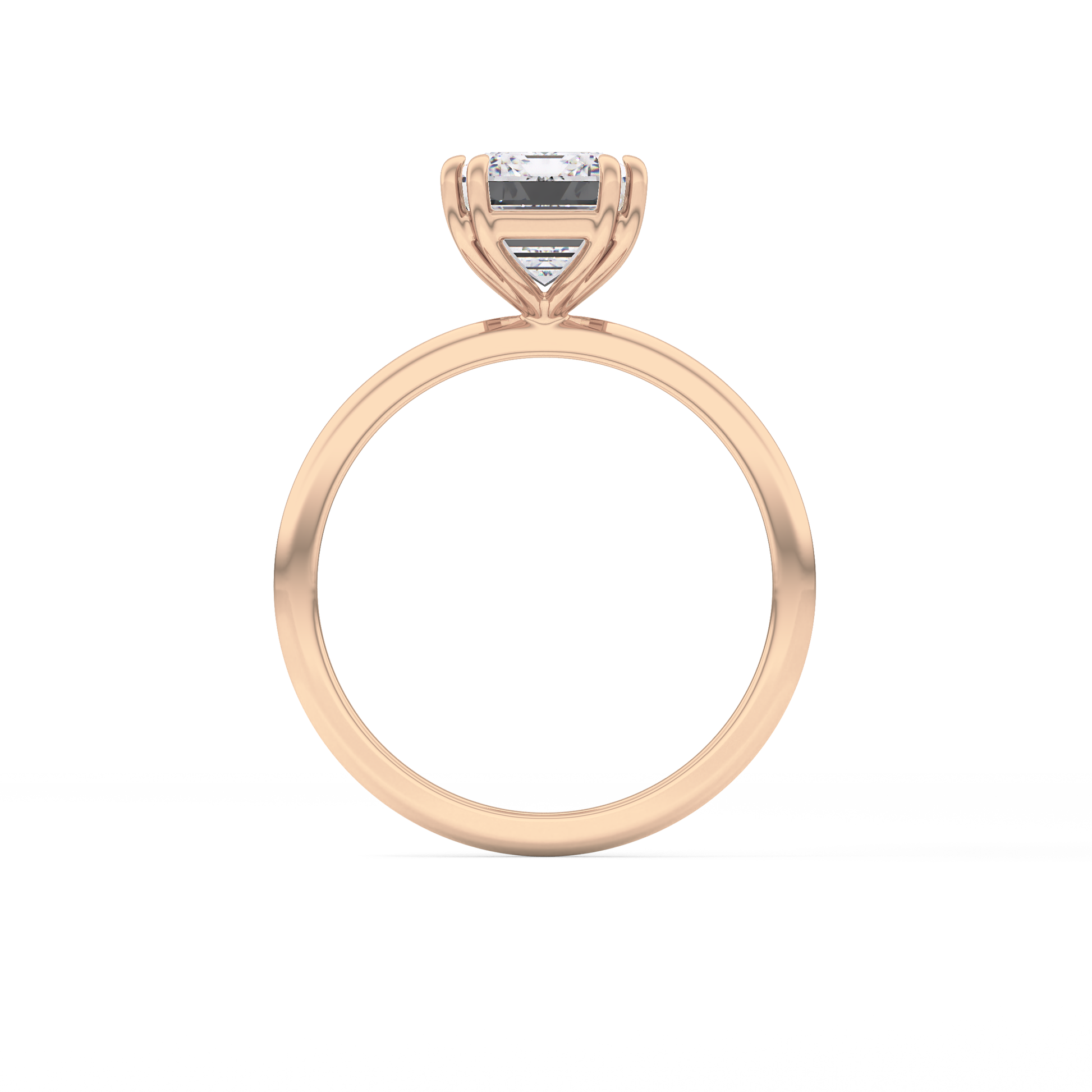 Emerald Cut 2.45 Carat Moissanite Ring – Solitaire Setting in Gold