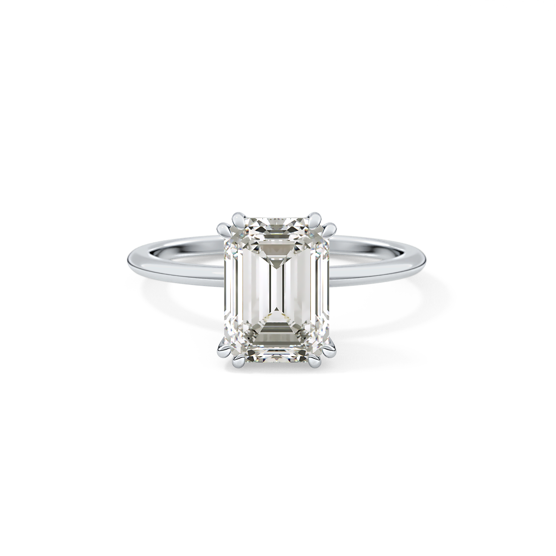 Emerald Cut 2.45 Carat Moissanite Ring – Solitaire Setting in Gold