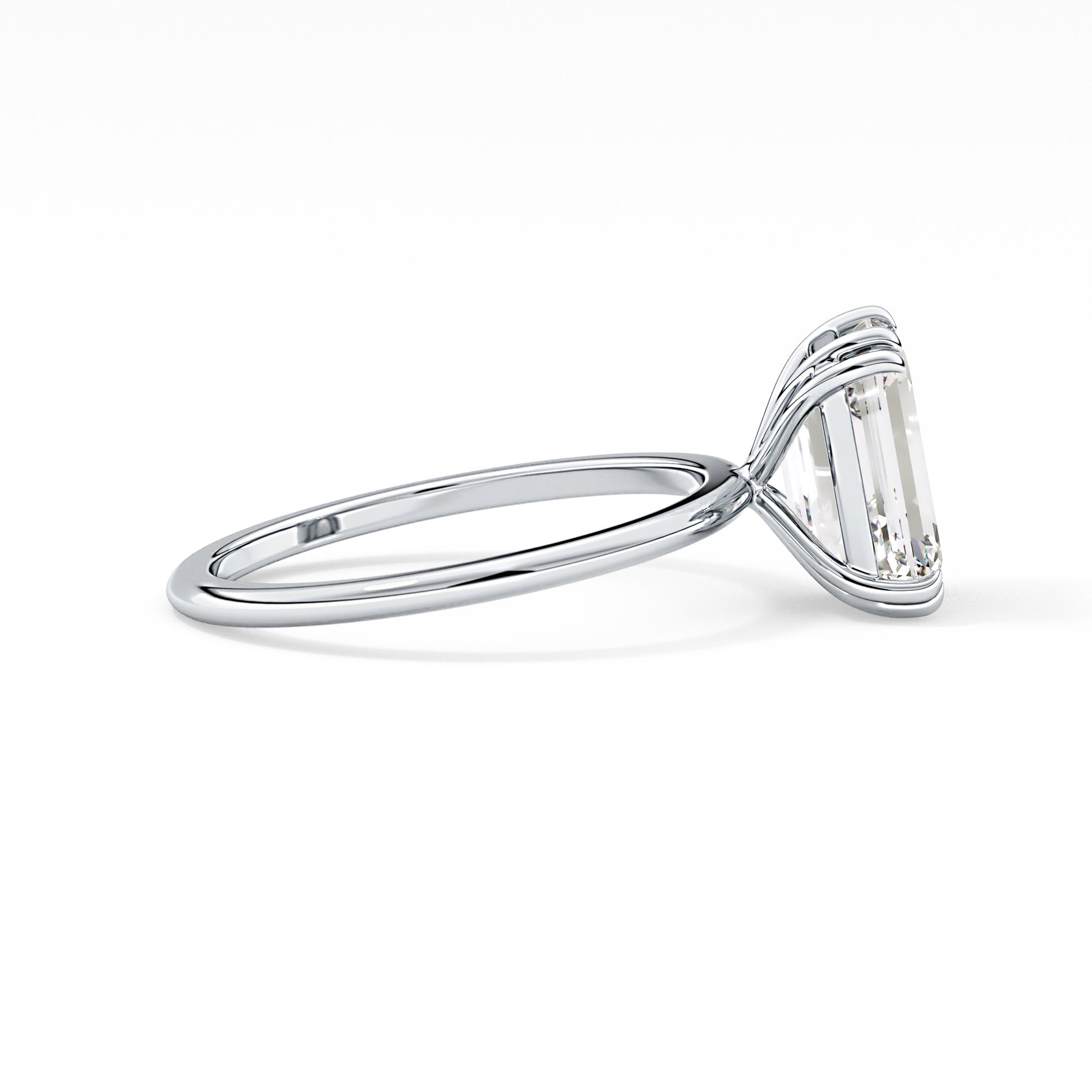 Emerald Cut 2.45 Carat Moissanite Ring – Solitaire Setting in Gold