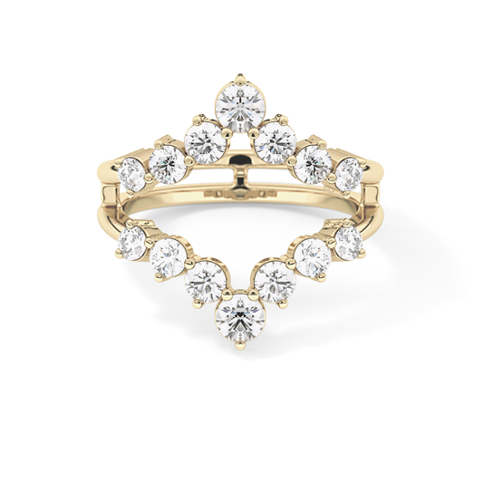 V Shaped Wedding Band with 1.29 TCW Round Cut Moissanite – Yellow, White, or Rose Gold