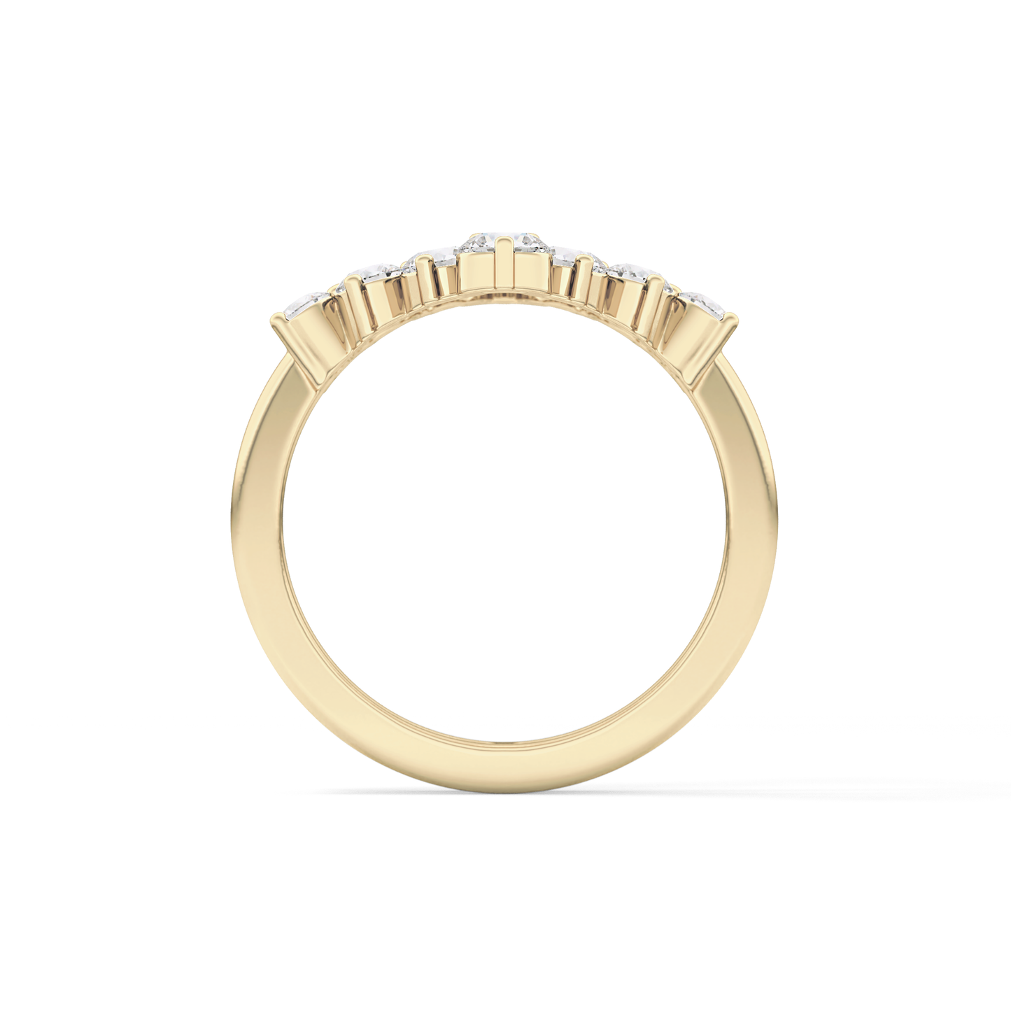 V Shaped Wedding Band with 1.29 TCW Round Cut Moissanite – Yellow, White, or Rose Gold