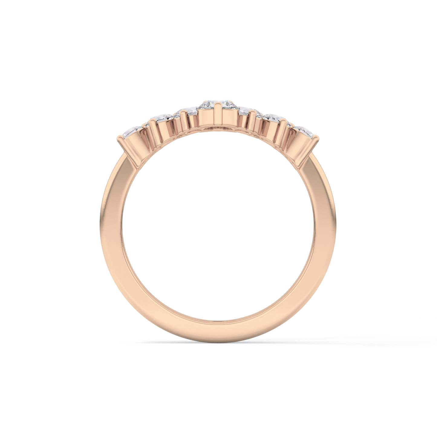 V Shaped Wedding Band with 1.29 TCW Round Cut Moissanite – Yellow, White, or Rose Gold