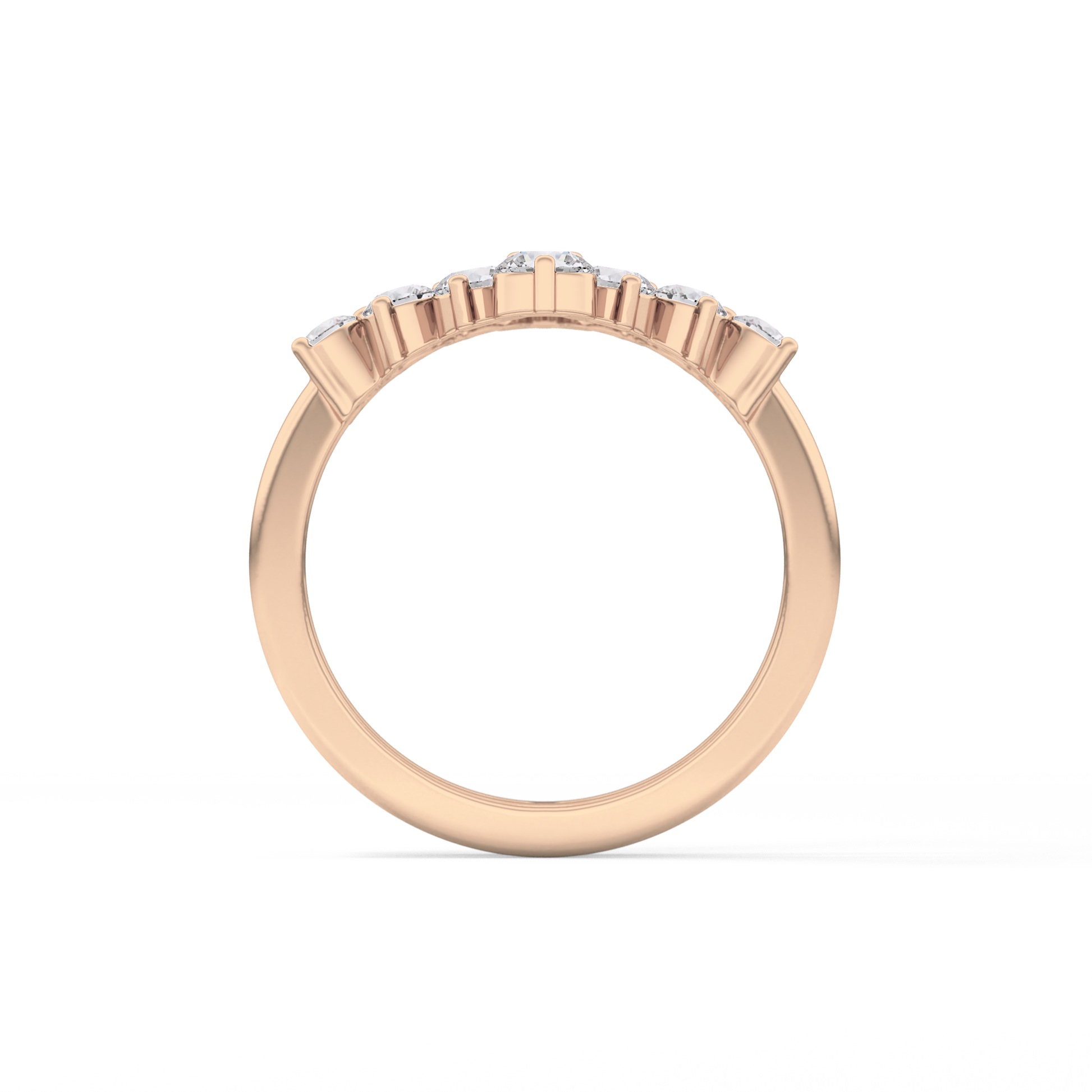 V Shaped Wedding Band with 1.29 TCW Round Cut Moissanite – Yellow, White, or Rose Gold