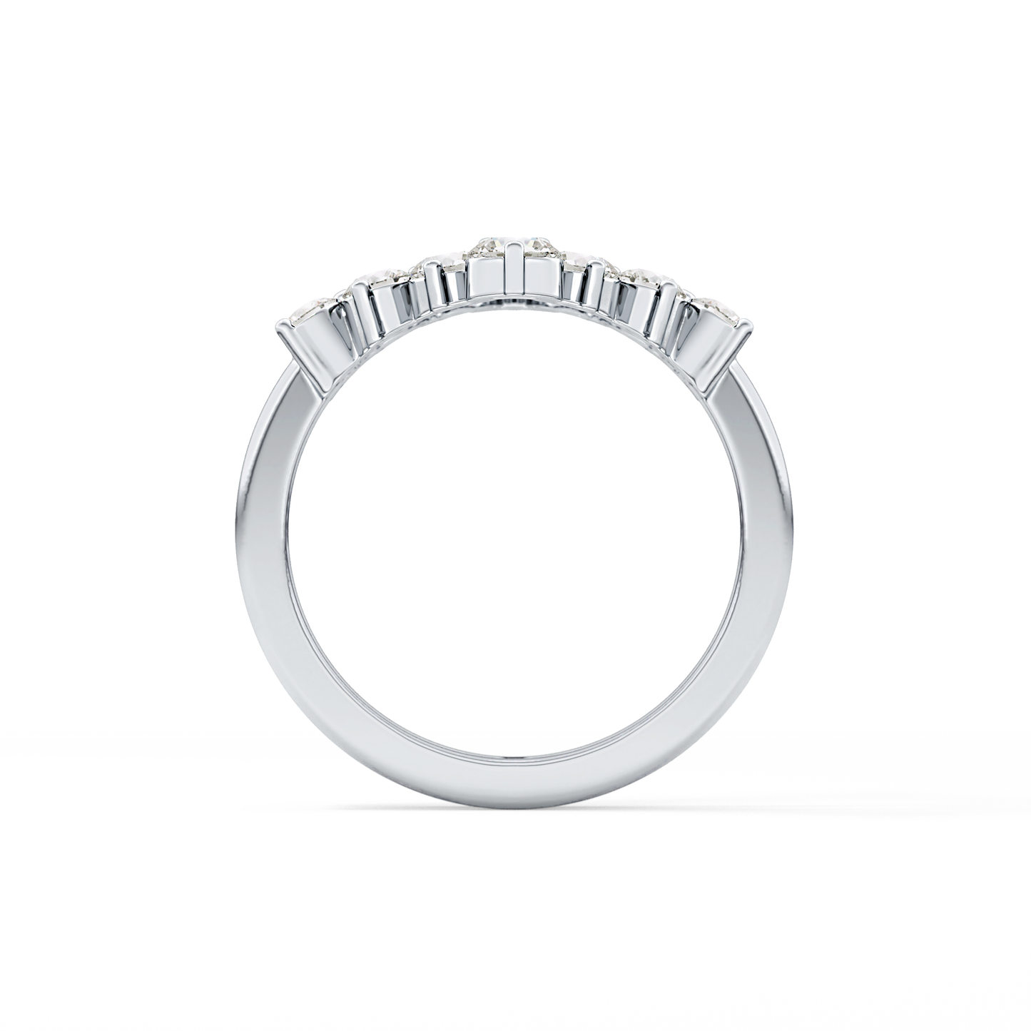 V Shaped Wedding Band with 1.29 TCW Round Cut Moissanite – Yellow, White, or Rose Gold