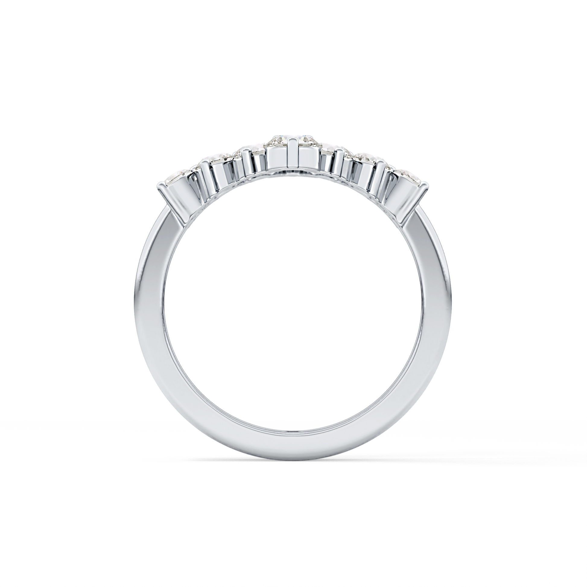 V Shaped Wedding Band with 1.29 TCW Round Cut Moissanite – Yellow, White, or Rose Gold