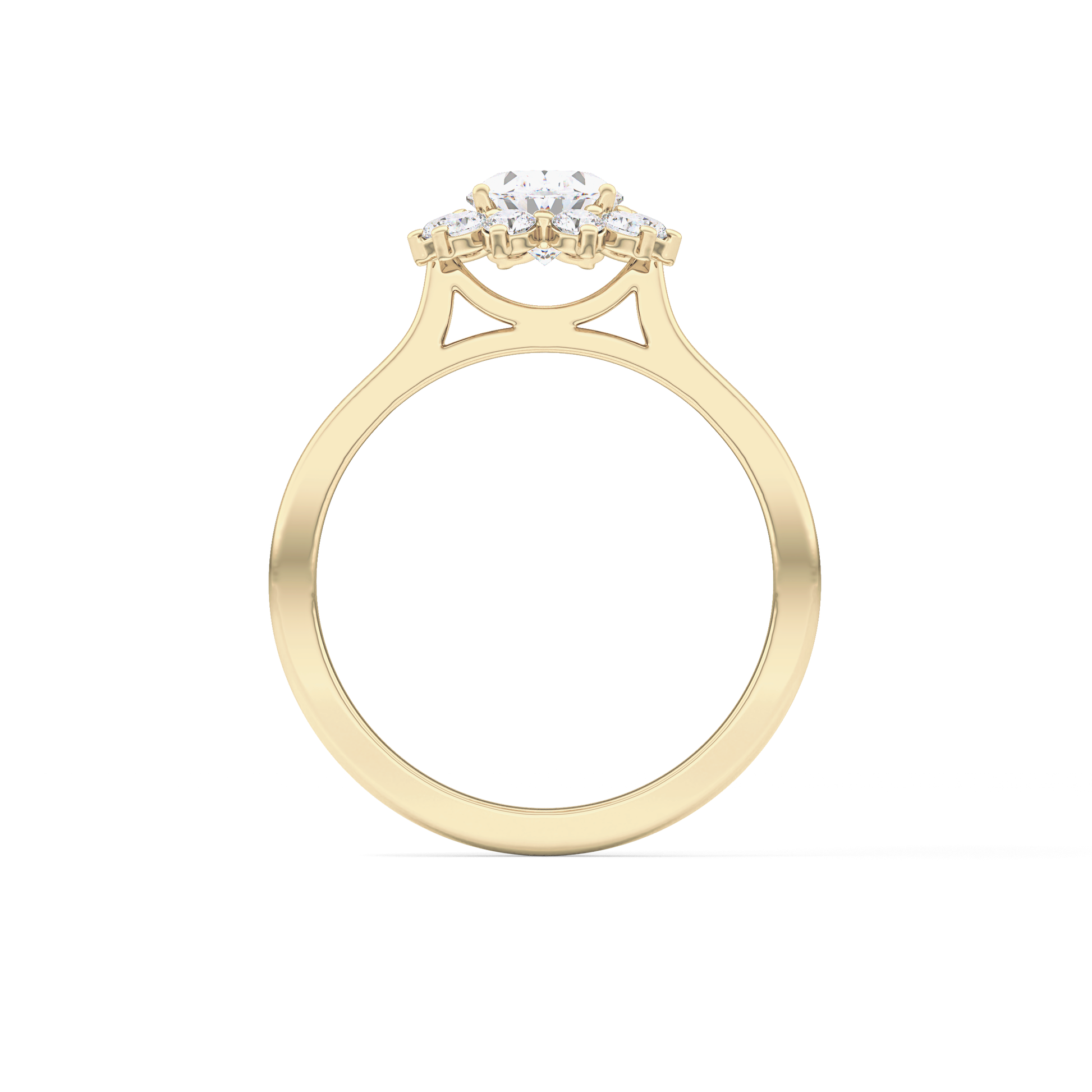 Oval Cut 0.91 Carat Moissanite Ring – Halo Setting in Gold