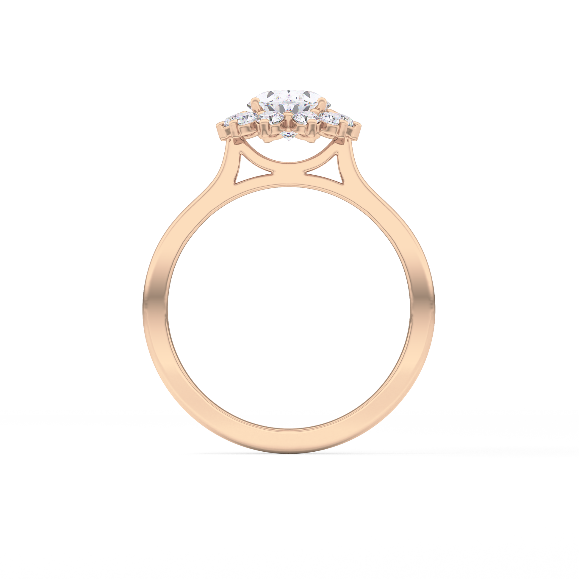 Oval Cut 0.91 Carat Moissanite Ring – Halo Setting in Gold