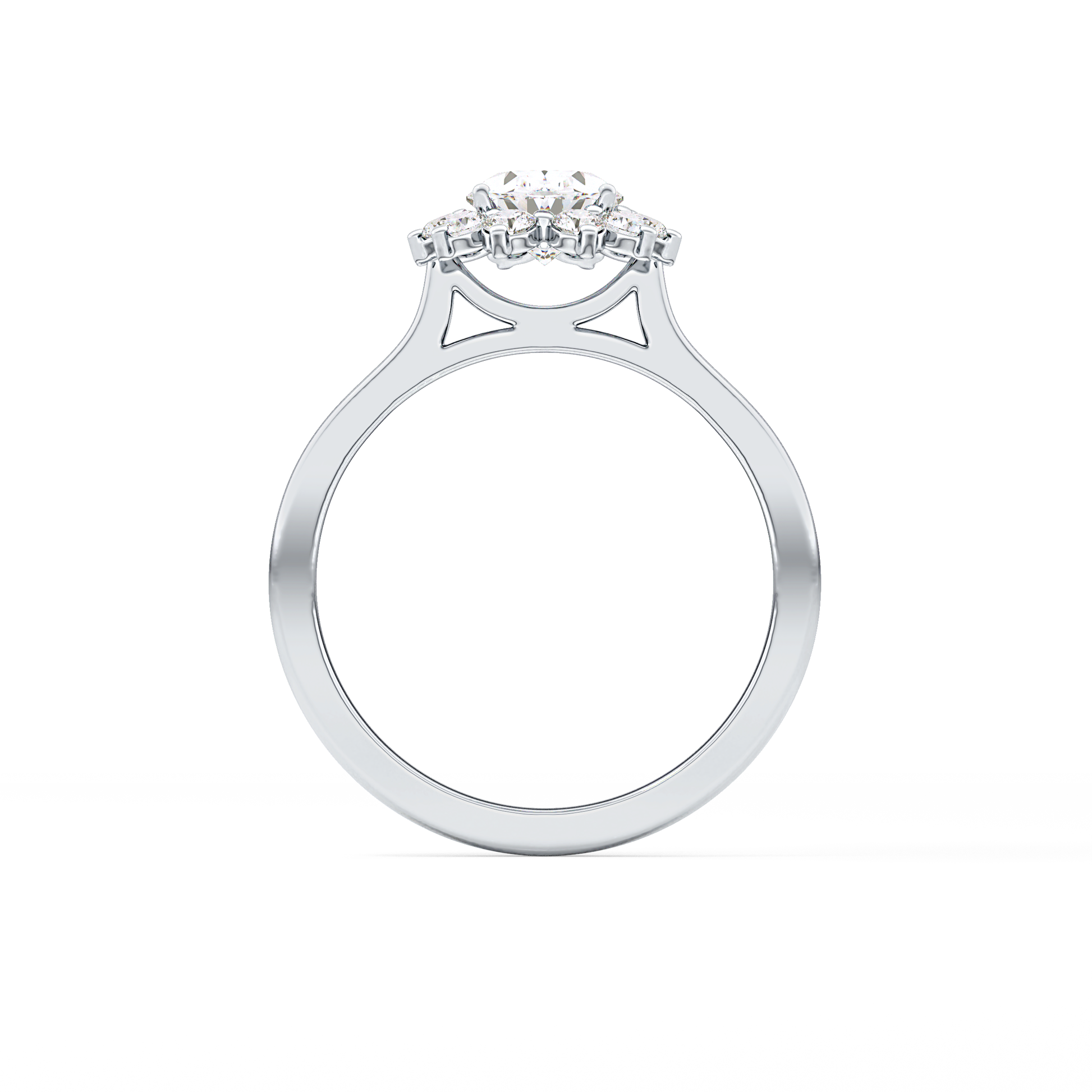 Oval Cut 0.91 Carat Moissanite Ring – Halo Setting in Gold