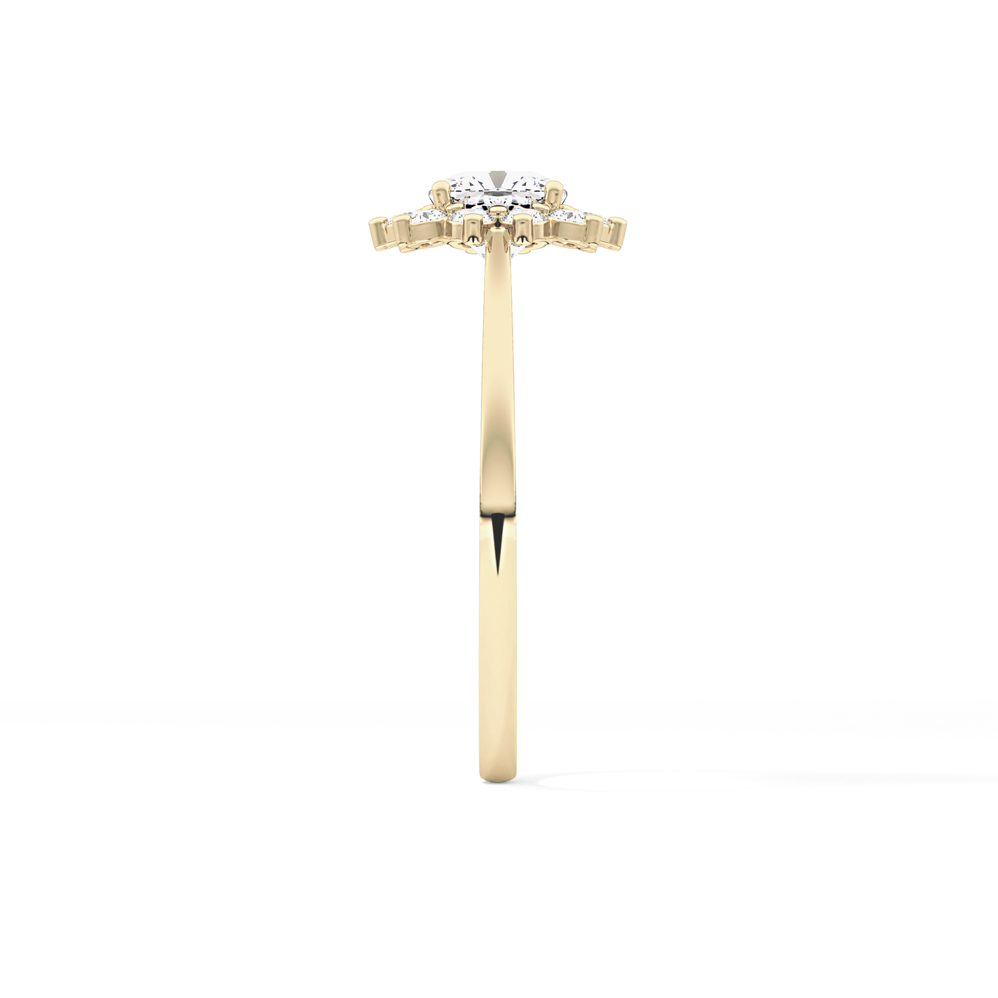 Cushion Cut 0.86 Carat Moissanite Ring – Halo Setting in Gold