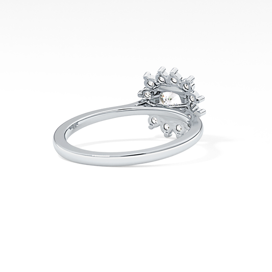 Cushion Cut 0.86 Carat Moissanite Ring – Halo Setting in Gold