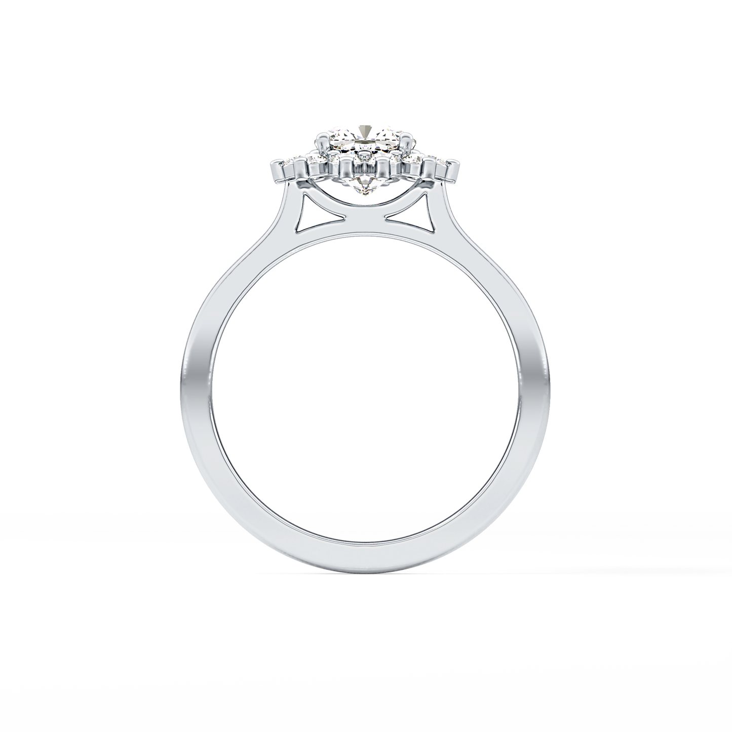 Cushion Cut 0.86 Carat Moissanite Ring – Halo Setting in Gold