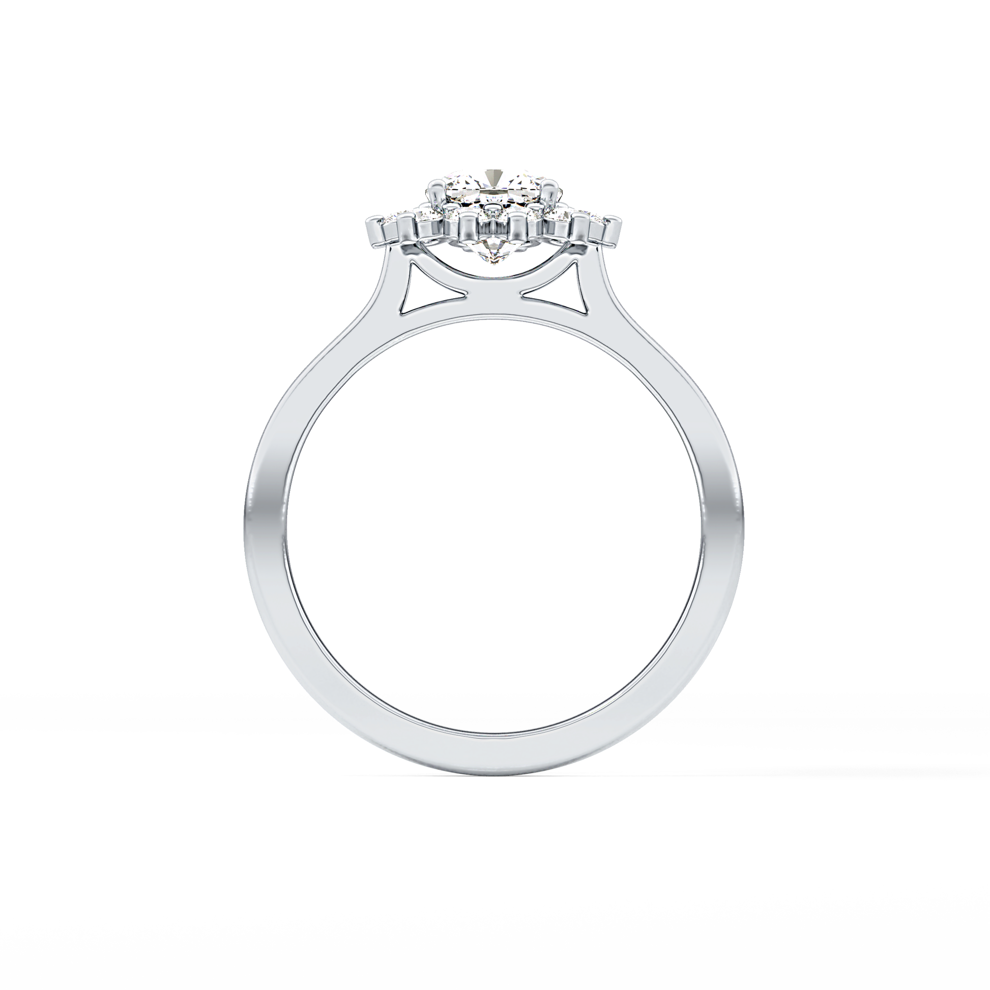 Cushion Cut 0.86 Carat Moissanite Ring – Halo Setting in Gold