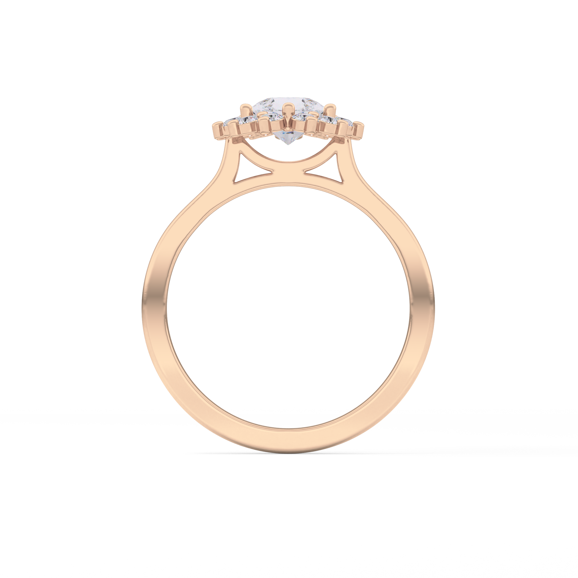 Pear Cut 0.81 Carat Moissanite Ring – Halo Setting in Gold