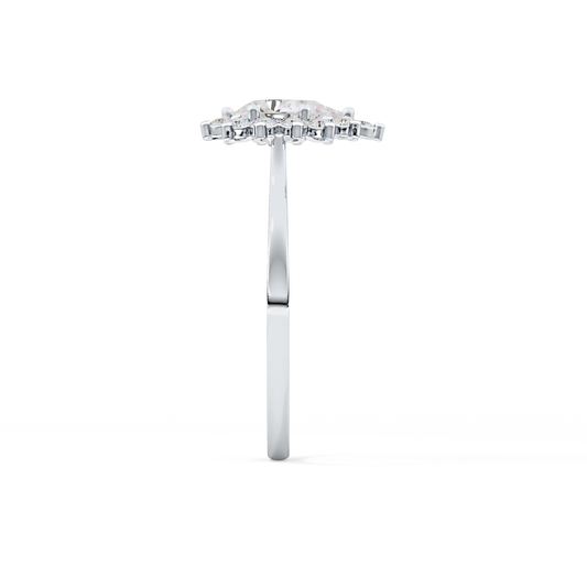 Pear Cut 0.81 Carat Moissanite Ring – Halo Setting in Gold