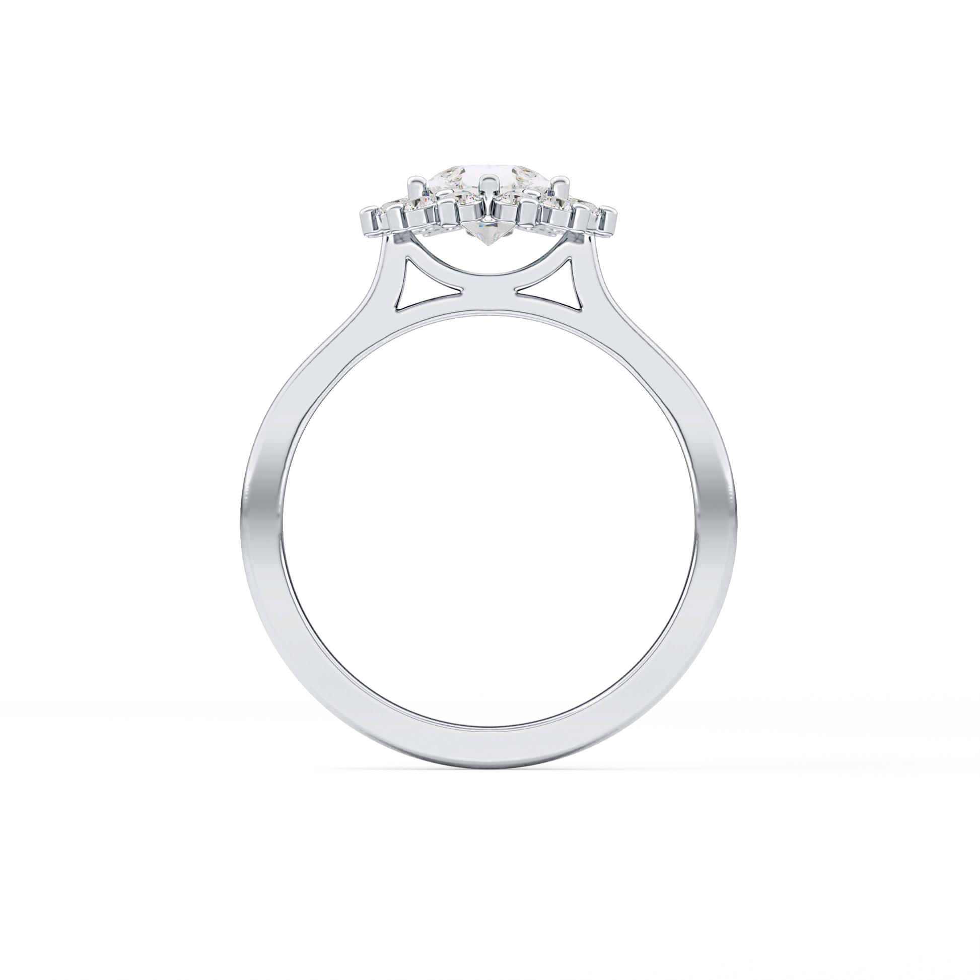 Pear Cut 0.81 Carat Moissanite Ring – Halo Setting in Gold
