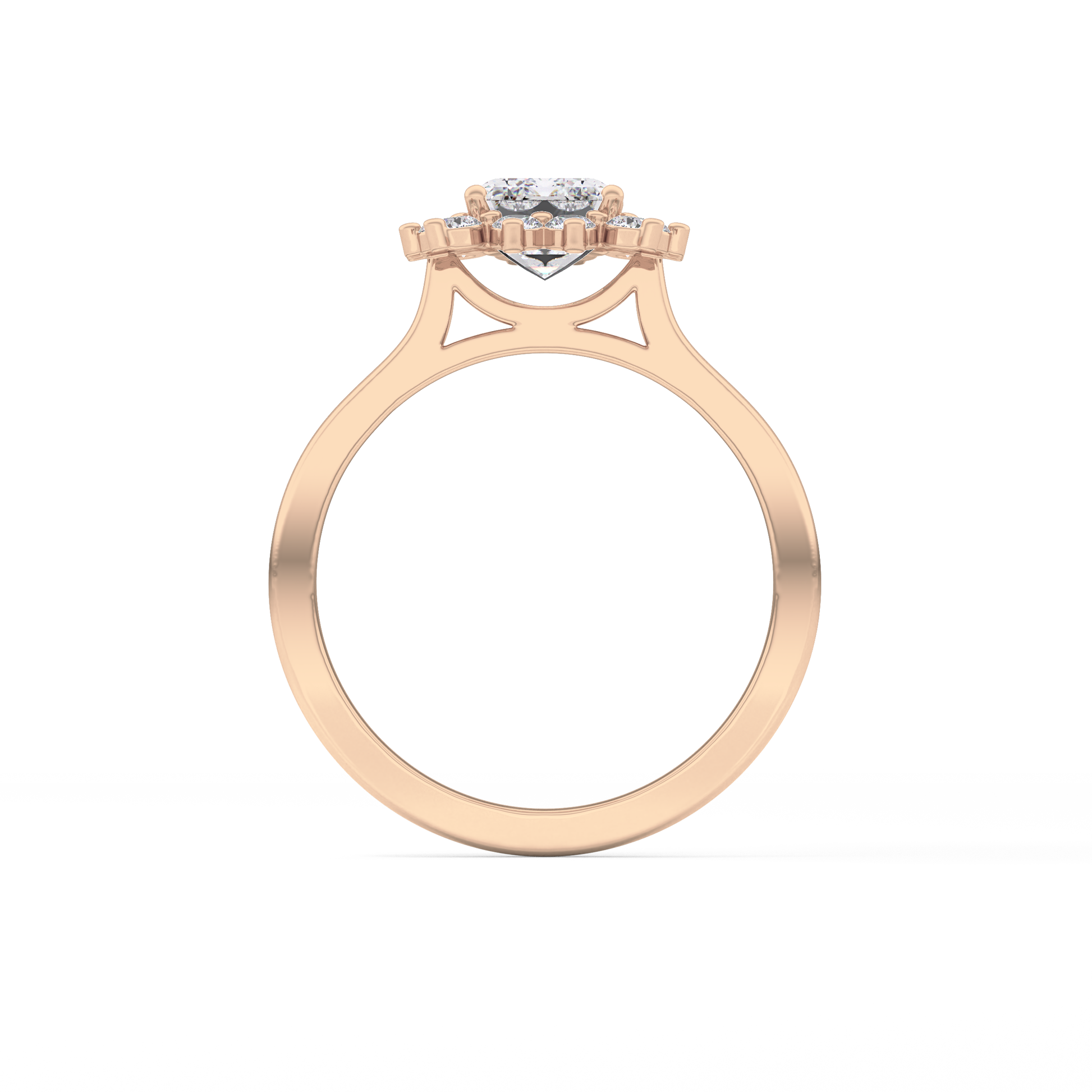 Emerald Cut 1.31 Carat Moissanite Ring – Halo Setting in Gold