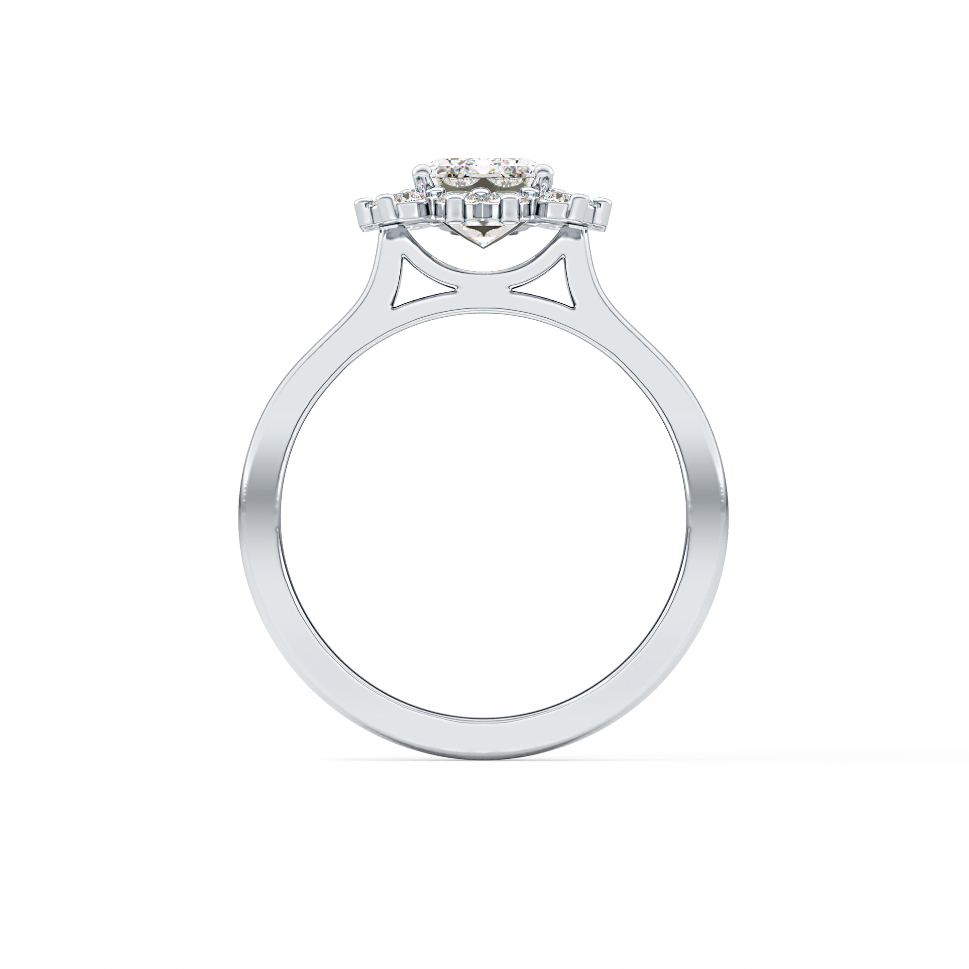 Emerald Cut 1.31 Carat Moissanite Ring – Halo Setting in Gold 12