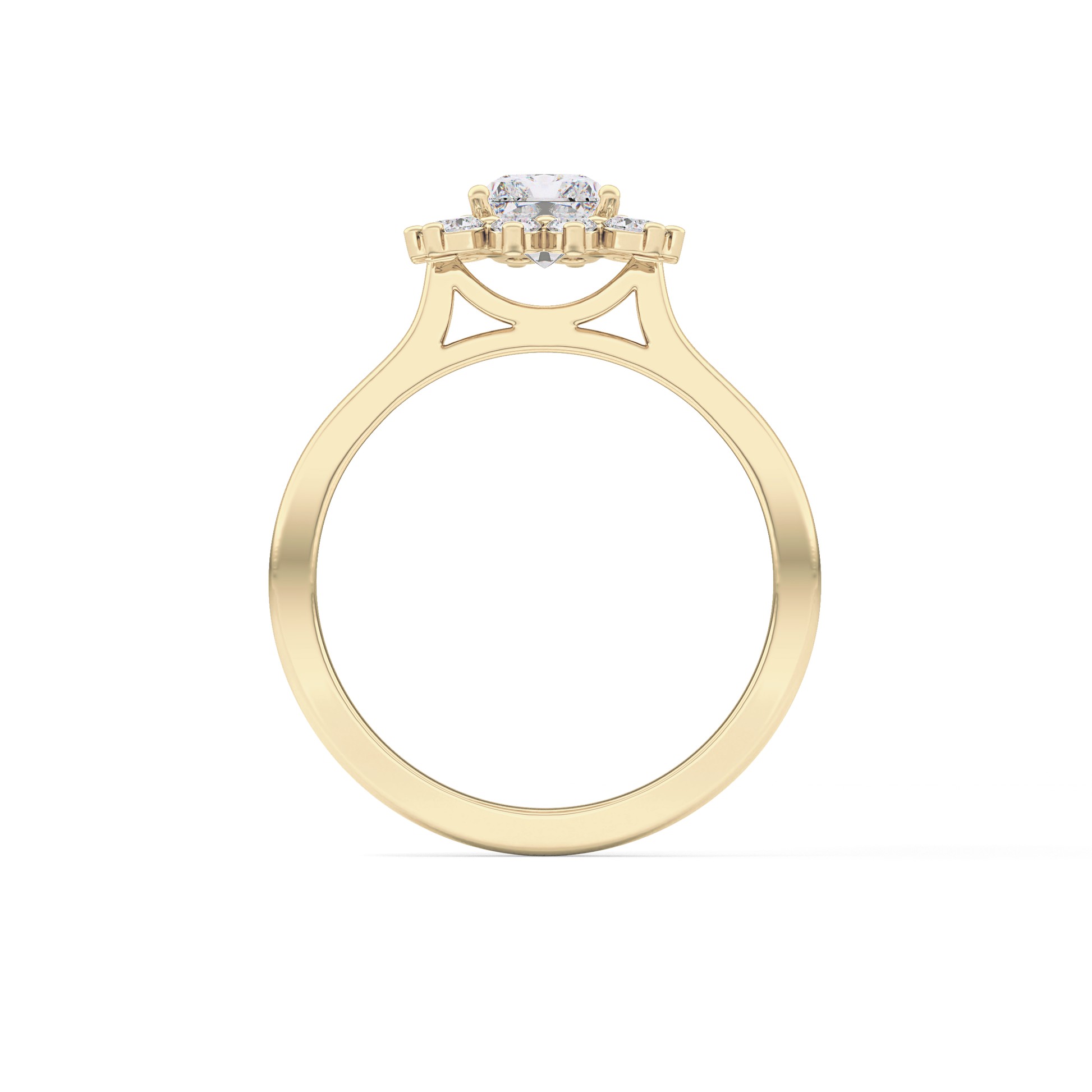 Radiant Cut 1.21 Carat Moissanite Ring – Halo Setting in Gold