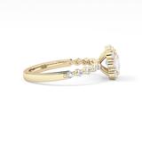 Princess Cut 0.78 Carat Moissanite Ring – Halo and Pave Setting in Gold
