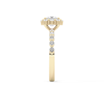 Princess Cut 0.78 Carat Moissanite Ring – Halo and Pave Setting in Gold
