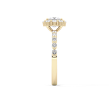 Princess Cut 0.78 Carat Moissanite Ring – Halo and Pave Setting in Gold