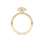 Princess Cut 0.78 Carat Moissanite Ring – Halo and Pave Setting in Gold