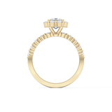 Princess Cut 0.78 Carat Moissanite Ring – Halo and Pave Setting in Gold