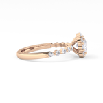Princess Cut 0.78 Carat Moissanite Ring – Halo and Pave Setting in Gold