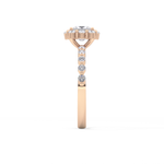 Princess Cut 0.78 Carat Moissanite Ring – Halo and Pave Setting in Gold