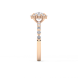 Princess Cut 0.78 Carat Moissanite Ring – Halo and Pave Setting in Gold