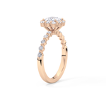 Princess Cut 0.78 Carat Moissanite Ring – Halo and Pave Setting in Gold