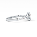 Princess Cut 0.78 Carat Moissanite Ring – Halo and Pave Setting in Gold