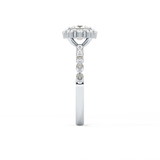 Princess Cut 0.78 Carat Moissanite Ring – Halo and Pave Setting in Gold